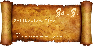 Zsifkovics Zita névjegykártya