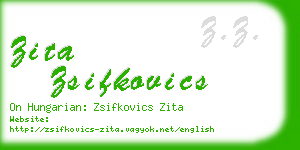 zita zsifkovics business card